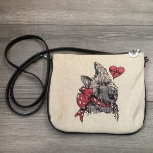 Brighton Scottie “Exercise, I'd Rather Accessorize" Canvas Crossbody Bag